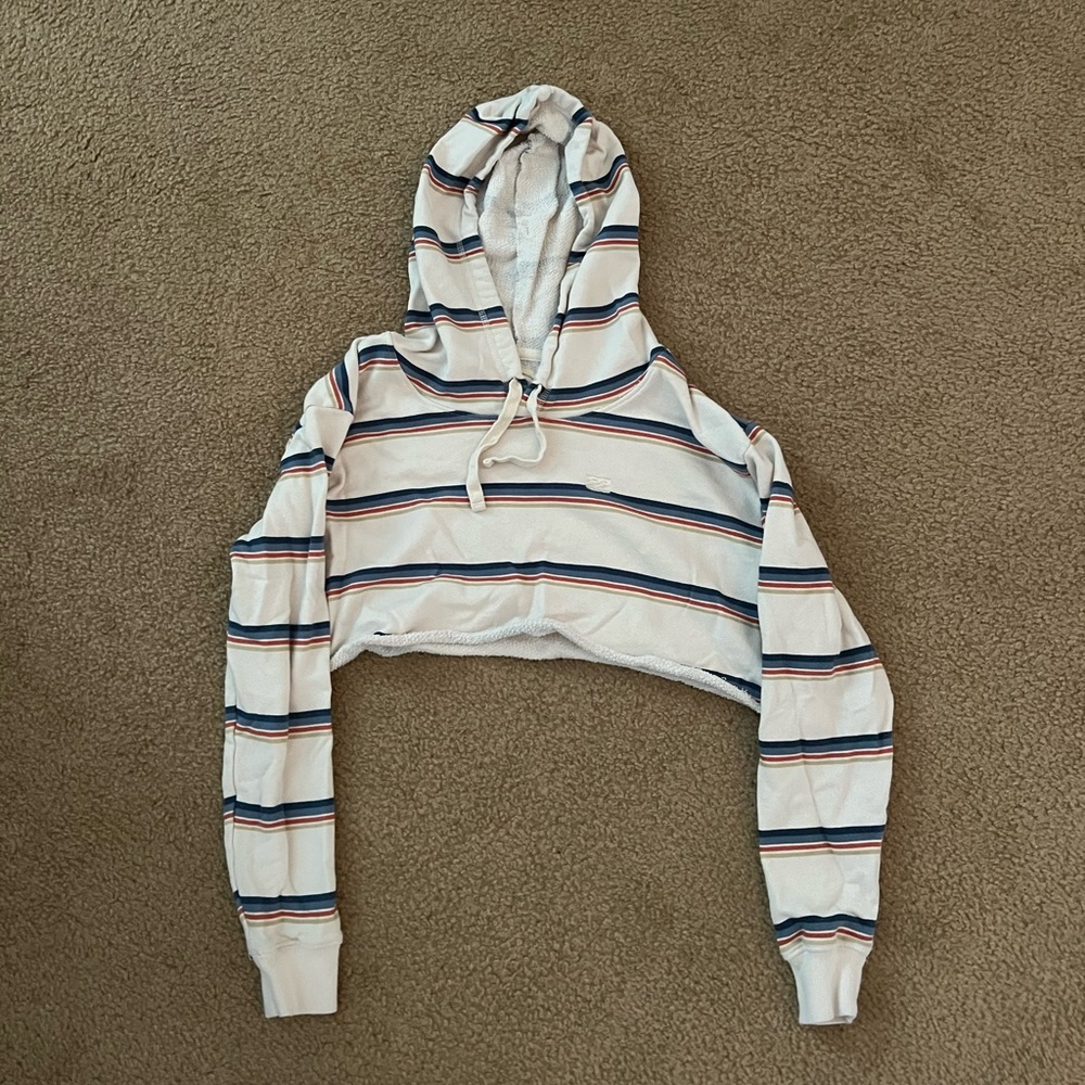Women Striped Cropped Billabong Sweatshirt